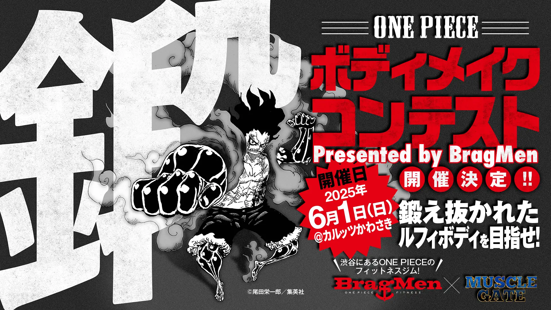 『ONE PIECE』史上初のボディメイクコンテスト!本日2/4(火)18:00からエントリー開始! | Team BragMen有限責任事業組合のプレスリリース