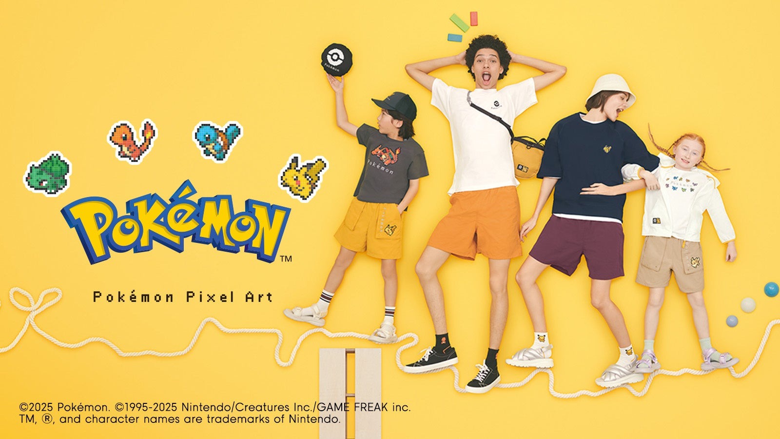 「出会い」と「冒険」をテーマにポケモンをピクセルアートで表現したコレクションが登場 | 株式会社ジーユーのプレスリリース